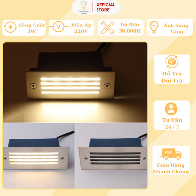 Đèn Âm Tường,Chân Cầu Thang Energy Green Lighting DA-06 LED Hình Lưới - Trang Trí Bậc Cầu Thang - Mặt Nhôm Cao Cấp