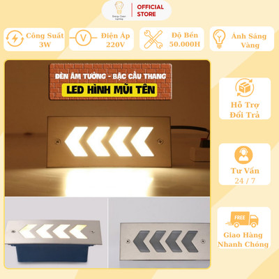 Đèn Âm Tường,Chân Cầu Thang Energy Green Lighting DA-05 - Trang Trí Bậc Cầu Thang - Chống Nước IP65 - Mặt Nhôm Cao Cấp
