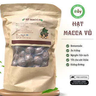 [500gram] Hạt Macca Rẫy Đaklak nứt vỏ loại 1 to đều như nhãn lồng, giòn bùi cắn sướng răng (có kèm khui mở hạt)