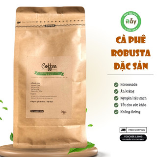 [500gram] Cà phê Robusta Rẫy cao cấp từ hạt cafe chín 100%, đặc sản chế biến ướt, hậu vị ngọt