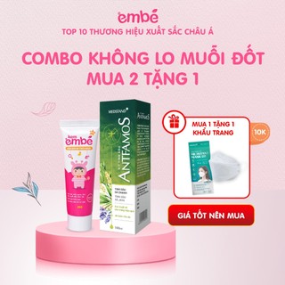 Combo Không Lo Muỗi Đốt Xịt muỗi Antfamos và Kem EmBé Plus, phòng ngừa muỗi đốt, giảm ngứa, giảm sưng, ngừa thâm sẹo