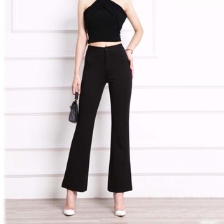 Quần vải ống loe cạp cao chất vải umi co giãn chống nhăn CP28, CT JEANS