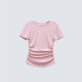 Áo kiểu nữ, Áo cổ tròn nhún eo dáng ôm đơn giản, tinh tế CS37, CT JEANS
