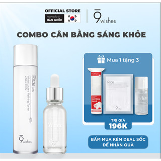  Combo Dưỡng da 9 Wishes Toner Rice 72% 150ml & Serum Miracle White 25ml