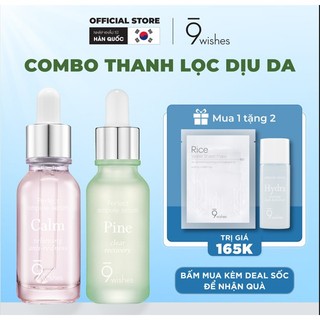  Combo dưỡng da 9 Wishes Tinh chất Calm 25ml + Tinh chất Amazing Pine 25ml