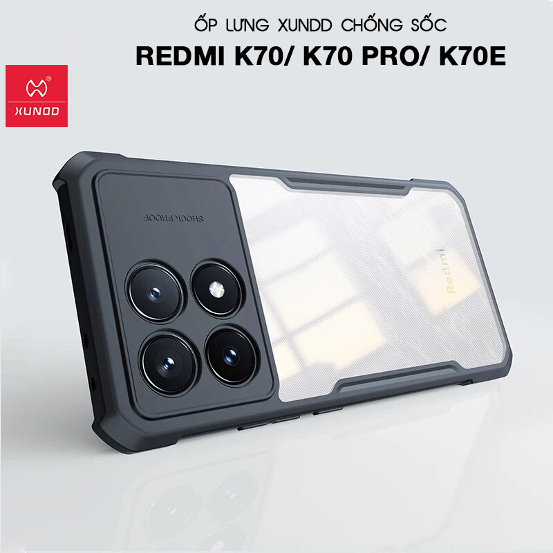 Ốp lưng XUNDD Redmi K70 / K70 Pro / K70E - Chống shock, Mặt lưng sọc, Viền TPU