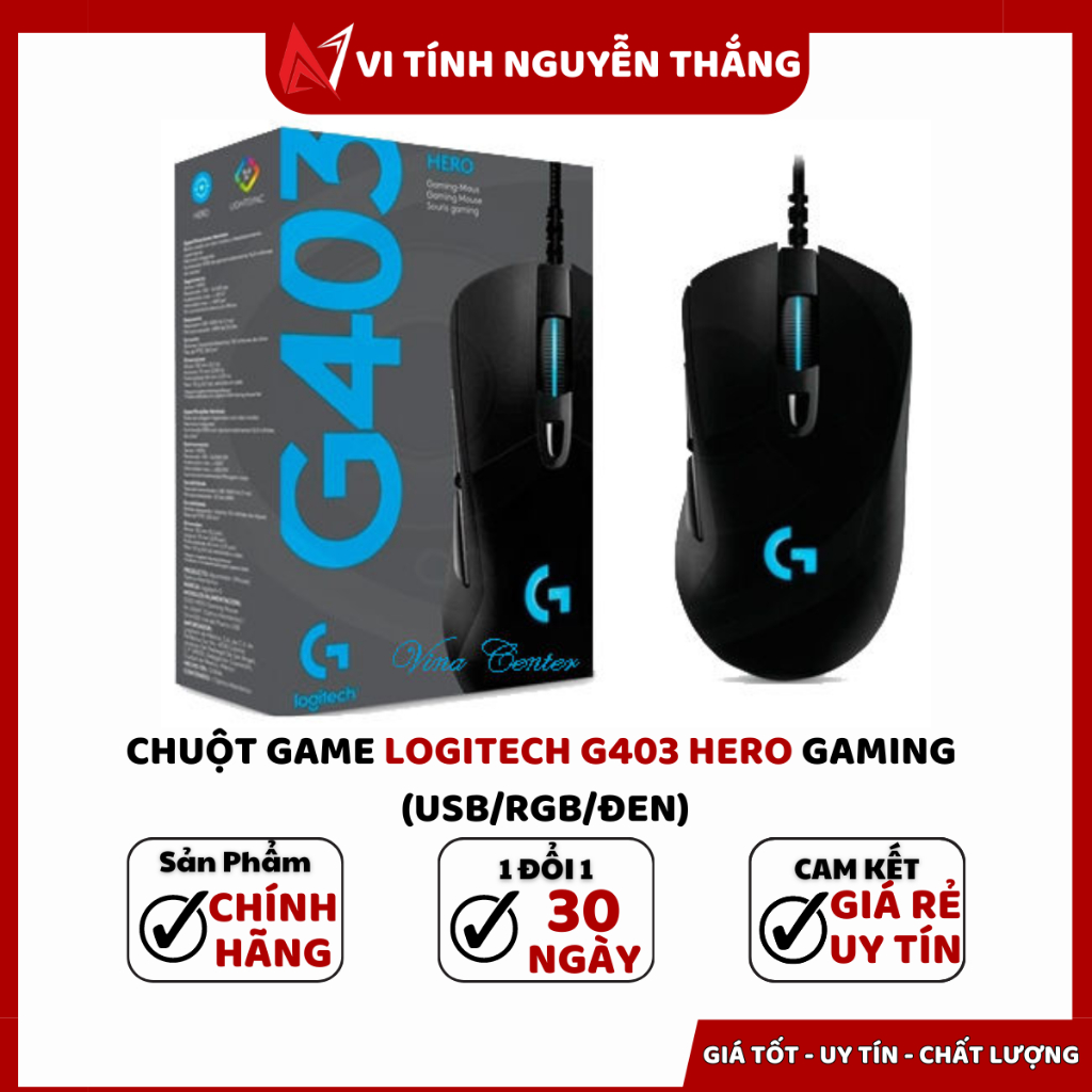 CHUỘT GAME LOGITECH G403 HERO GAMING (USB/RGB/ĐEN)