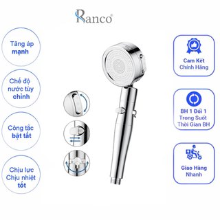 Bát vòi hoa sen tắm tăng áp mạnh RANCO bật tắt điều chỉnh mức nước dễ tháo lắp vệ sinh RO - 2012