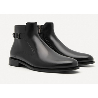 Giày boot nam Pedro authentic Black Leather Ankle Boots size 39