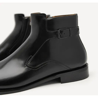 Giày boot nam Pedro authentic Black Leather Ankle Boots size 39