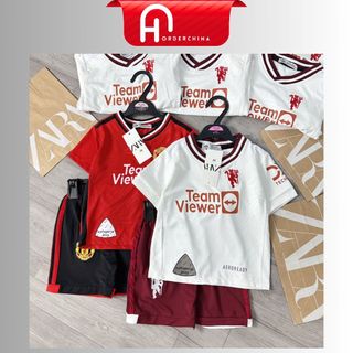 Bộ quần áo đá bóng CLB MU 2 màu sân nhà sân khách cho bé - HNOrderChina