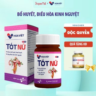 Viên uống bổ huyết điều hoà kinh nguyệt tăng cường nội tiết tố giảm đau bụng Tốt Nữ Hoa Việt hộp 60 viên