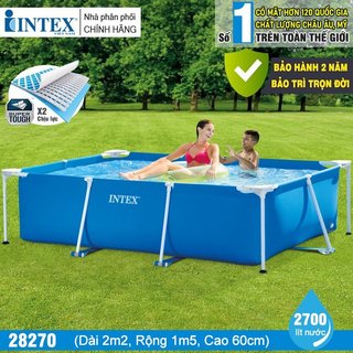 Bộ bể bơi khung kim loại trẻ em chính hãng INTEX mẫu mới 2023 chịu lực cực tốt