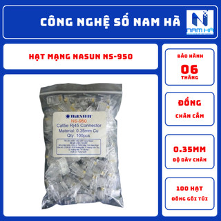 Hạt mạng nasun ns-950 chân cắm dày 0.35mm đồng nguyên chất, túi 100 hạt