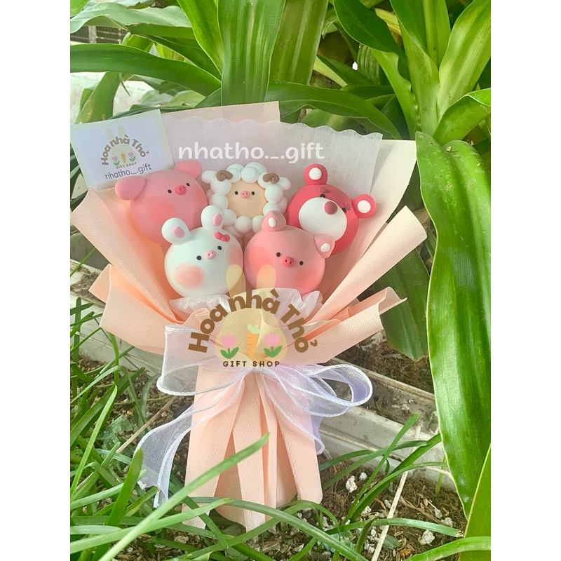 Bó hoa đất sét mini handmade dễ thương làm quà tặng