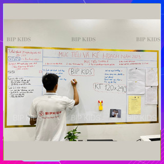 (KÍCH THƯỚC LỚN) Bảng từ dán tường BIP KIDS - Bảng nam châm dán tường viết bút lông - Có dòng kẻ và không dòng kẻ