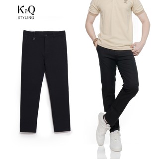  Quần kaki nam KQSTYLING quần kaki ống đứng co giãn 4 chiều form tapered fit Đen 