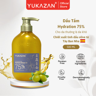 Dầu Tắm Yukazan Hydration 75% 500ML - Tinh dầu trái sung Mỹ, olive và bơ hạt mỡ dưỡng ẩm giúp da mềm mịn