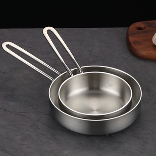 Chảo chockmen inox 18/10 16 - 20cm chảo mini chảo xào chảo rán chảo chiên bếp từ tiện dụng màu bạc