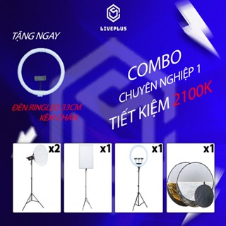 Bộ Đèn Livestream Chuyên Nghiệp 1 Combo hoàn hảo cho livestream, studio, quay phim, chụp ảnh chuyên nghiệp