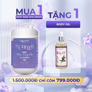 KEM BODY SEAWEED MEN RONG NHO 1KG DƯỠNG TRẮNG DA BODY, MỜ THÂM SẠM ( TẶNG KÈM BODY OIL OR SỮA TẮM )
