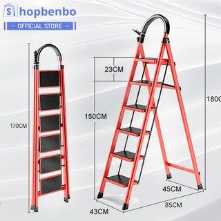 Thang thép carbon gấp gia dụng Thang gấp dày xương cá cầu di động trong nhà đa năng