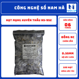 Hạt mạng xuyên thấu Nasun NS-952 chân cắm dày 0.35mm Đồng nguyên chất, túi 100 hạt