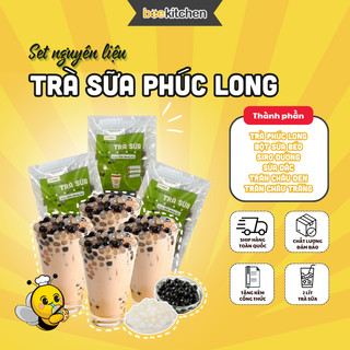  Set nguyên liệu tự làm Trà sữa Phúc Long full topping Nhà Bee - thành phẩm 5-6 cốc thơm ngon 