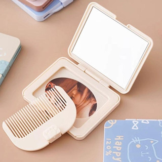  Gương Gấp Gọn Kèm Lược Trang Điểm Nhỏ Gọn dễ sử dụng  GƯƠNG VUÔNG KÈM LƯỢC  