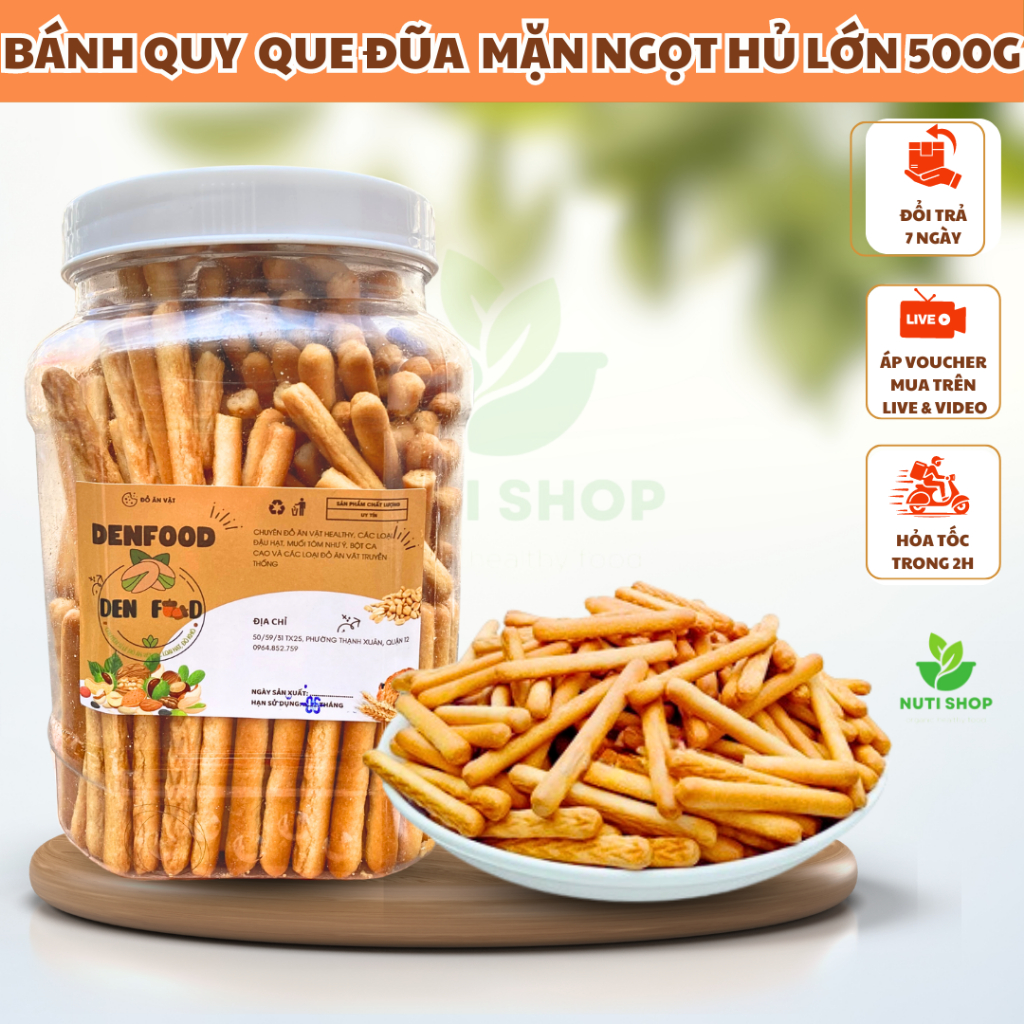   Hủ 500gr  Bánh quy đũa bơ sữa giòn tan thơm ngon bánh que tuổi thơ 