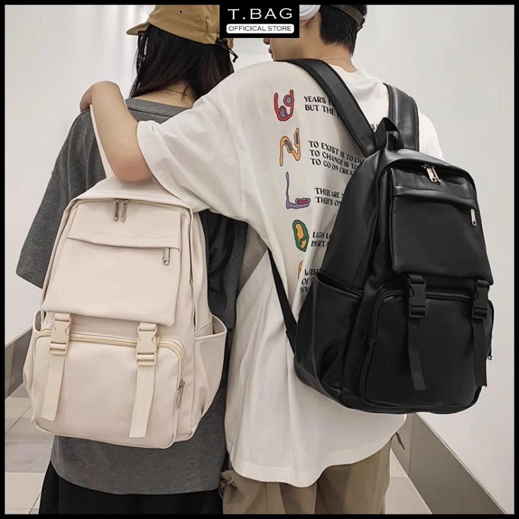 Balo da T.BAG, balo đi học, nam nữ T.BAG cặp đi học dày 3 lớp chống nước, chống sốc laptop 15.6inch mã S0
