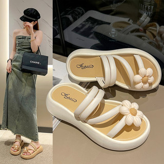 Đếp hoa quai dây nữ, sandal đi biển nữ cúc siêu xinh thời thượng đế dày mềm êm chân chống trơn trượt