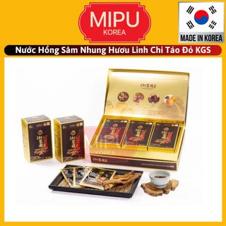 ( Date 11/2025) Nước Hồng Sâm Nhung Hươu Linh Chi Táo Đỏ KGS Hàn Quốc hộp 30 gói x 50ml