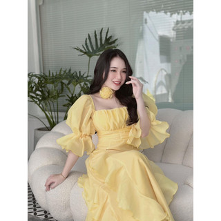MAXI VOAN BÈO TAY PHỒNG CHOCKER HOA CỔ 3M 🧸