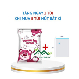 Túi hút chân không gấu dâu losto đựng quần áo chăn màn đa năng chống nhăn ngăn mốc