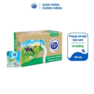 Thùng 48 Hộp Sữa Tươi Tiệt Trùng Dutch Lady Cô Gái Hà Lan Có Đường (48 x 110ml)