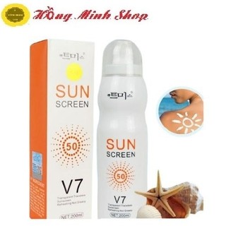 Xịt Chống Nắng V7 Sun Screen Spray Chống Nắng ,Sáng Da, Kháng Nước (200ml)