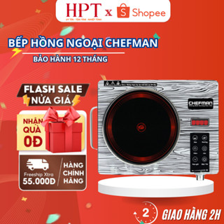 Bếp Hồng Ngoại CHEFMAN - Bếp Không Kén Nồi Với Mặt Kính Cường Lực Siêu Bền - Công Suất Lớn 2200W | Bảo Hành 12 Tháng
