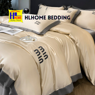Bộ chăn ga phi lụa miu miu set vỏ chăn, vỏ ga kèm 2 vỏ gối đầu, thêu họa tiết cao cấp