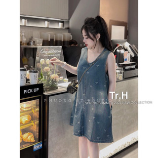 Váy bò nơ loang sát nách hàng quảng châu