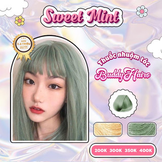 Thuốc nhuộm tóc màu SWEET MINT, XANH RÊU KHÓI thuốc nhuộm tóc cao cấp, kem nhuộm tóc tại nhà Buddyhairs tặng kèm dụng cụ
