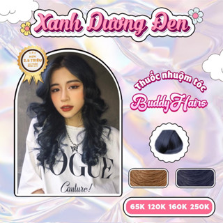 Thuốc nhuộm tóc màu XANH DƯƠNG ĐEN, XANH ĐEN, XANH THAN thuốc nhuộm tóc không cần tẩy, kem nhuộm tóc tại nhà Buddyhairs