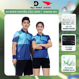 Áo thể thao bóng chuyền cầu lông nam nữ HIWING sợi vải co giãn 4 chiều kháng khuẩn kháng mùi chống tia UV mã W4