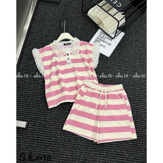 Set bộ kẻ tay phối ren siêu xinh hàng QCL1