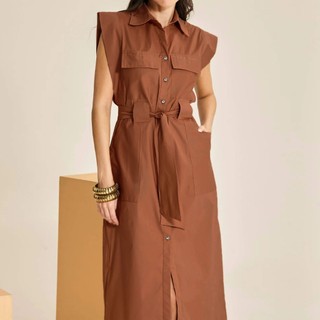 ĐẦM SƠMI T0MMY POCKET FRONT BELTED