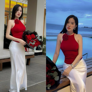 Áo Yếm Kết Hoa Đúp Thân 2 Lớp Full Trước Sau Cao Cấp Chất Nhũ Ánh Kim Nữ Kim Tuyến