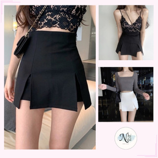 Chân váy chữ a cạp lưng cao xẻ tà 2 bên c008
