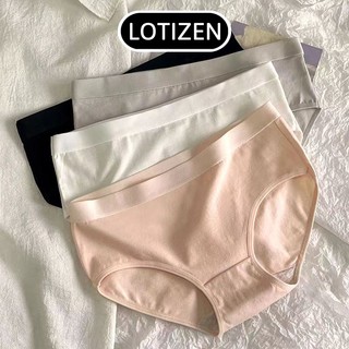 Quần lót nữ cotton kiểu trơn Basic Quần lót LOTIZEN cạp to bo viền