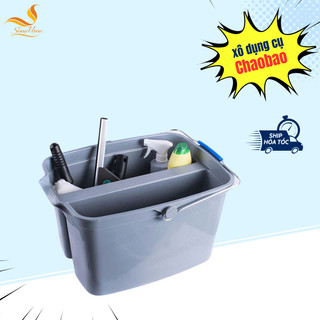 Xô đựng dụng cụ lau kính 2 ngăn, hàng nhập khẩu cao cấp ChaoBao