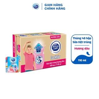 Thùng 48 Hộp Sữa Uống Dutch Lady Cô Gái Hà Lan Vị Dâu Cao Khỏe (48X110ml)